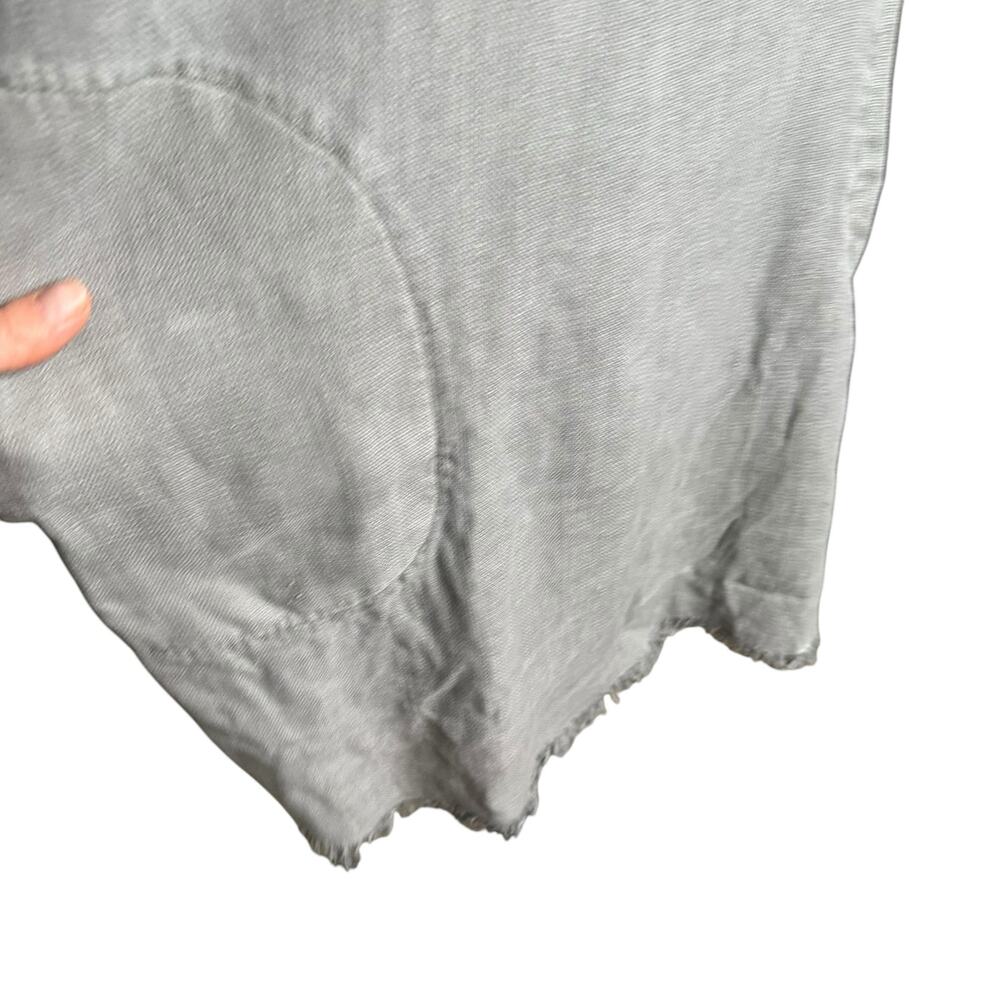 CLOTH & STONE Gray Blue Chambray Tencel Frayed Tunic Shirt Dress Mini Size Small - Picture 6 of 10
